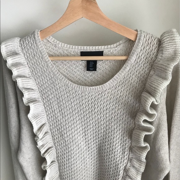 Anthropologie Cynthia Rowley Ruffle Sweater-Large